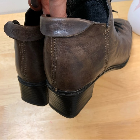 Rieker lace up brown booties chunky heal size 36 (5.5) - Picture 9 of 11